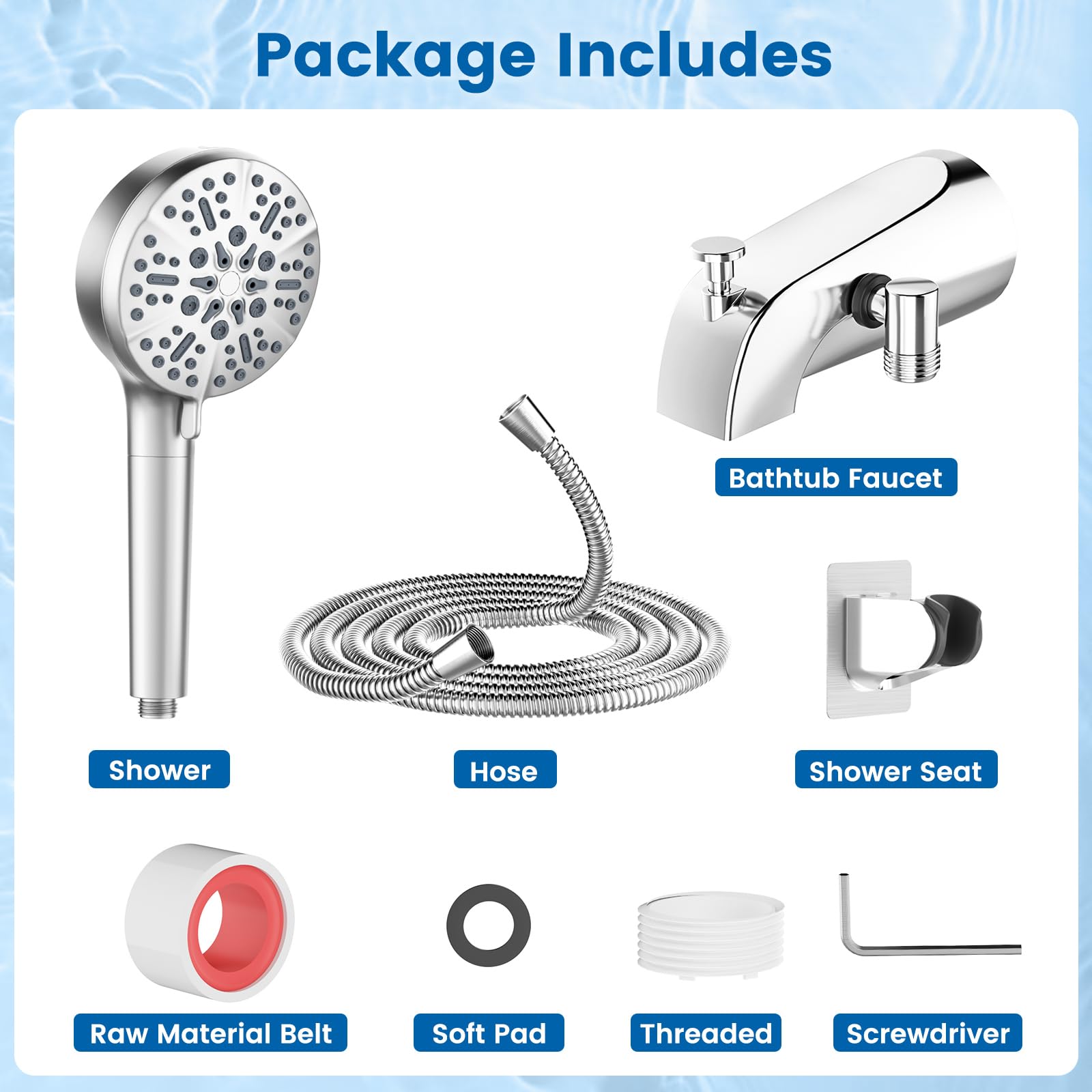 TEVIORA universal-fit tub spout diverter kit in chrome simplifies installation