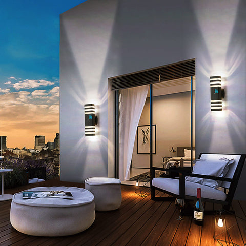 Tewei dusk-to-dawn outdoor lights with 3000K bulbs delivering warm ambience