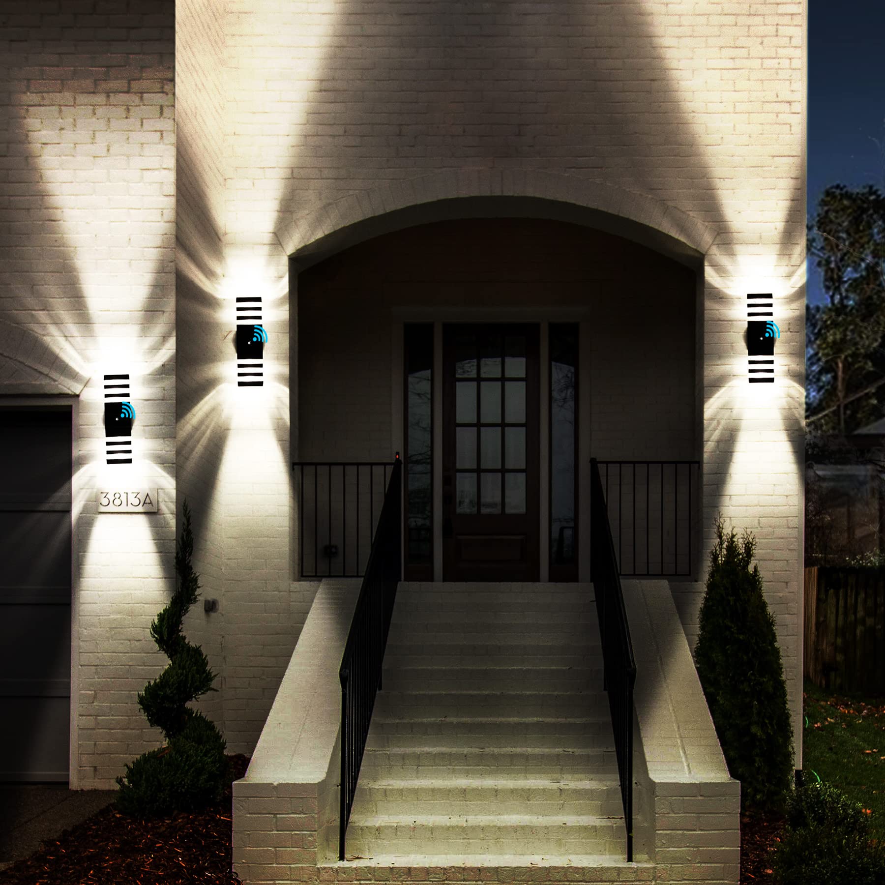 Tewei dusk-to-dawn outdoor lights two-pack for home exterior lighting