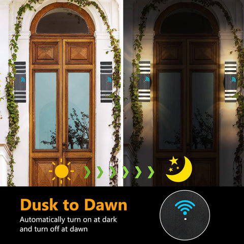 Tewei dusk-to-dawn outdoor lights up-down design for balanced wall glow