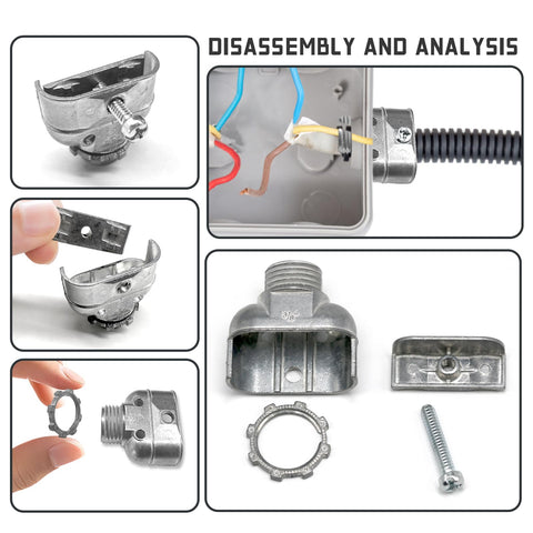 Tewloss duplex connector accommodates NM jacketed cables with tidy knockout-to-box terminations.