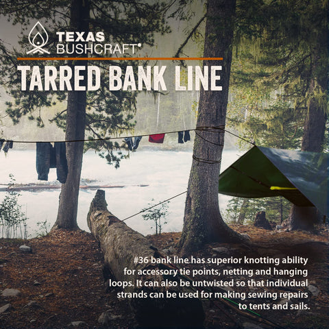 Texas Bushcraft tarred bank line twine versatile outdoor tool in action
