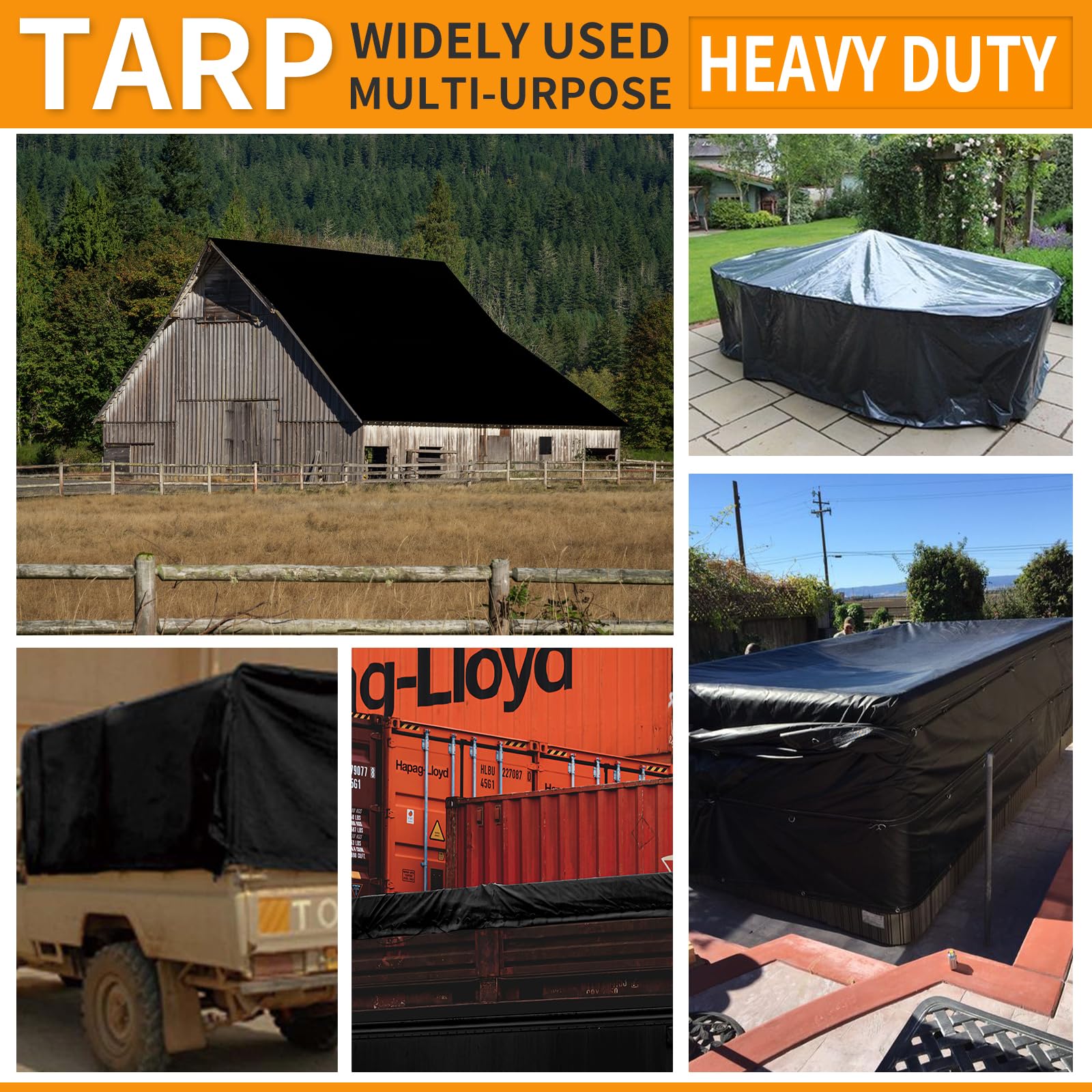 TEZONG tarp used as an emergency roof patch during construction or storms.