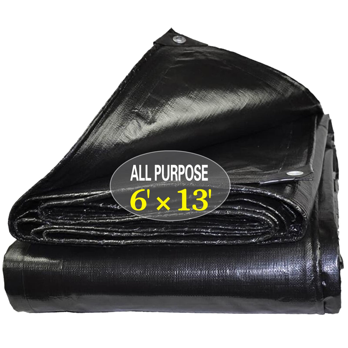 TEZONG heavy-duty tarp laid flat showing large 6x13ft coverage for outdoor protection.