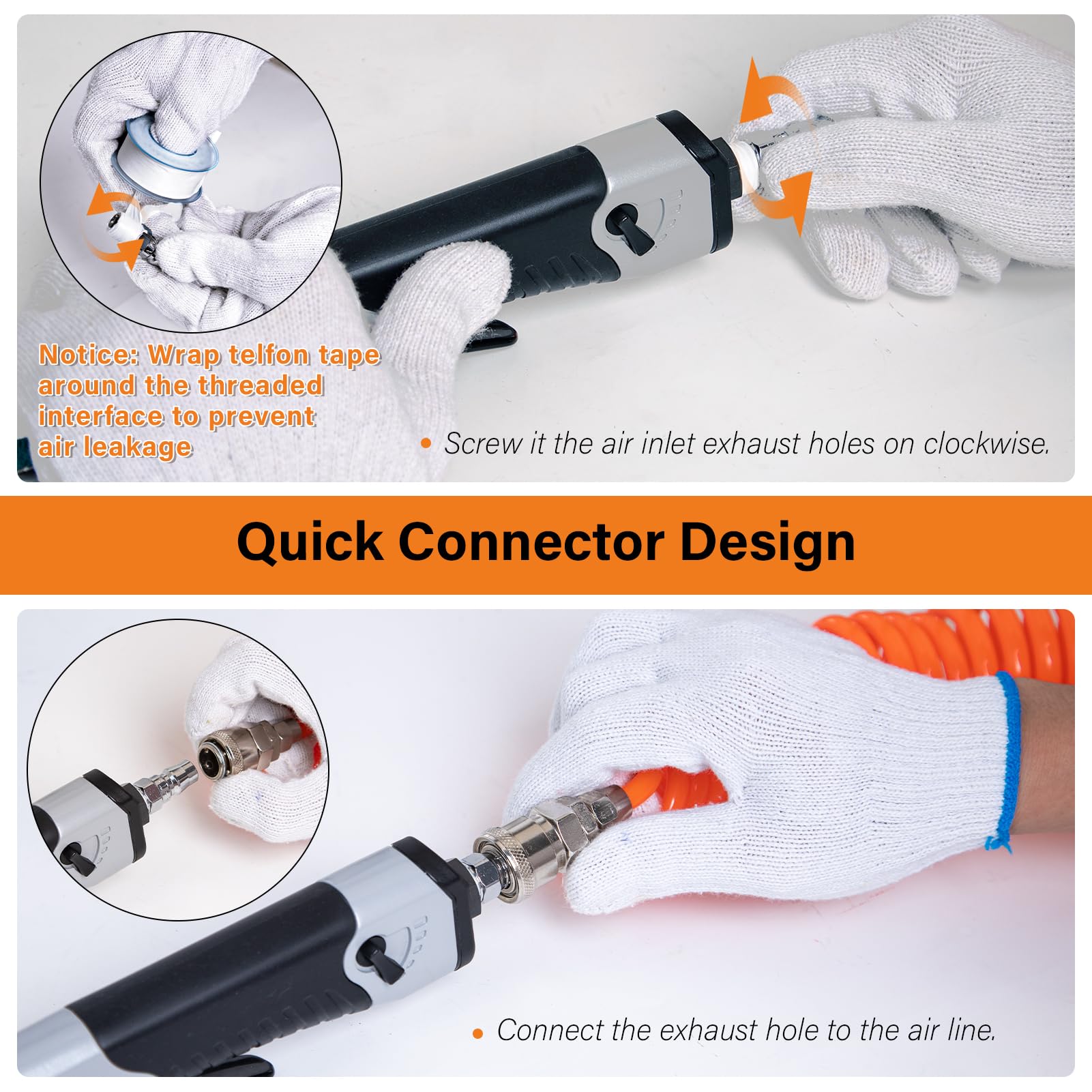 Tezoro air inlet and wrench image indicates easy belt replacement and maintenance