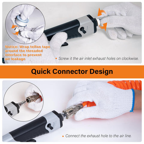 Tezoro air inlet and wrench image indicates easy belt replacement and maintenance