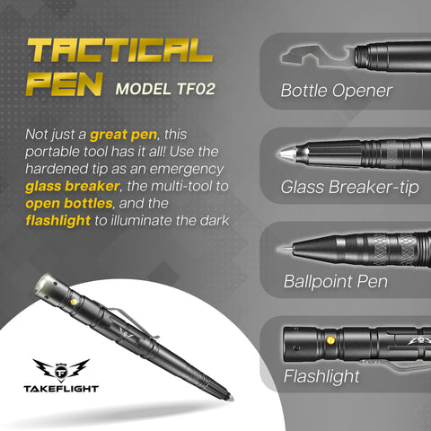 TF TAKEFLIGHT glass breaker tip supports emergency use and window safety.