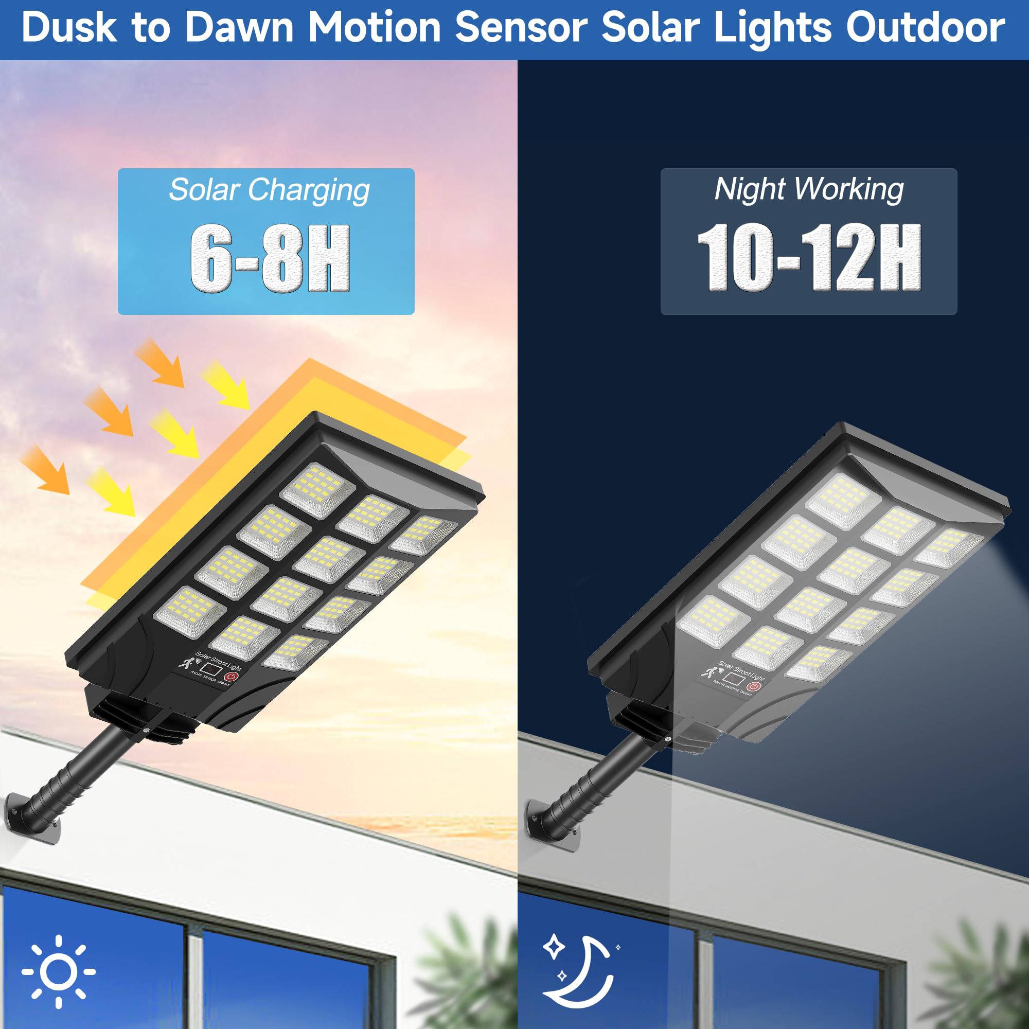 TFKK solar lights outdoor motion sensor wall-base installation demonstrates easy mounting.