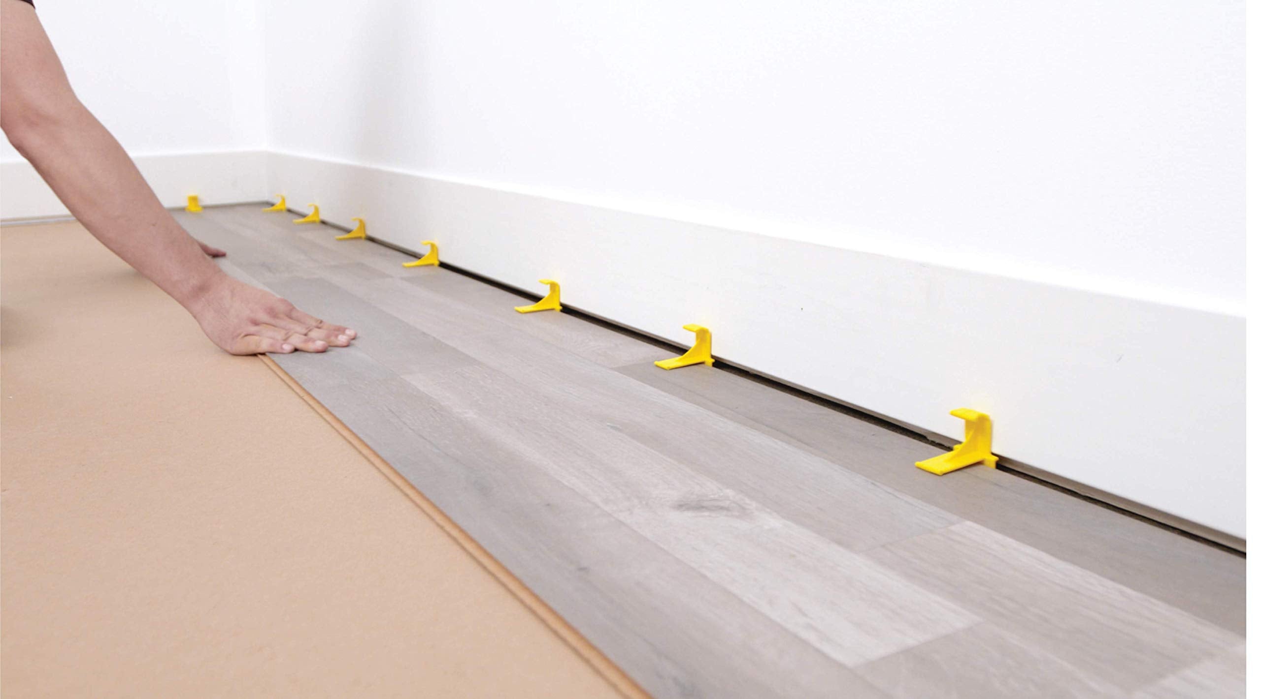 TFloor spacers support expansion gaps from 1/4 to 3/8 inch.