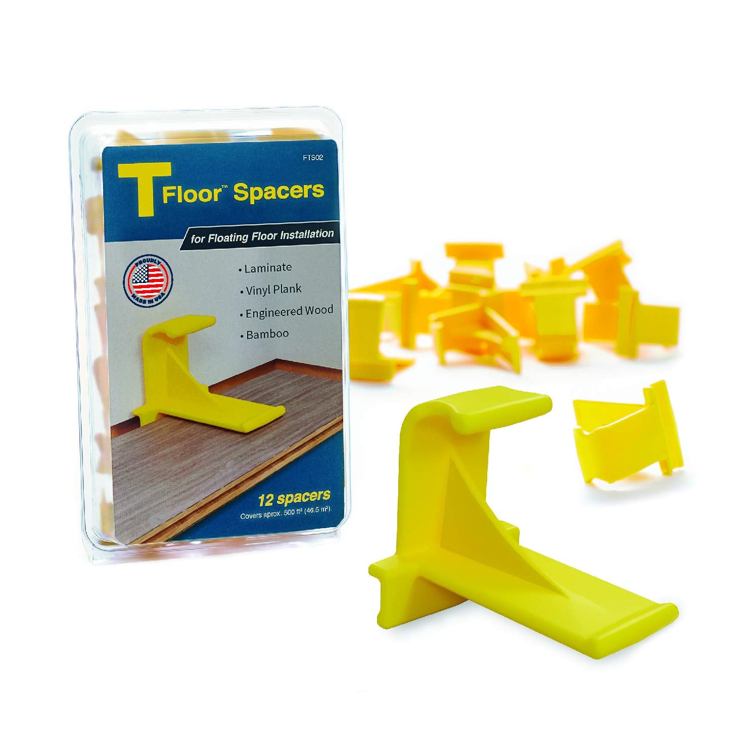 TFloor spacers eliminate tape or fasteners for a cleaner workspace.