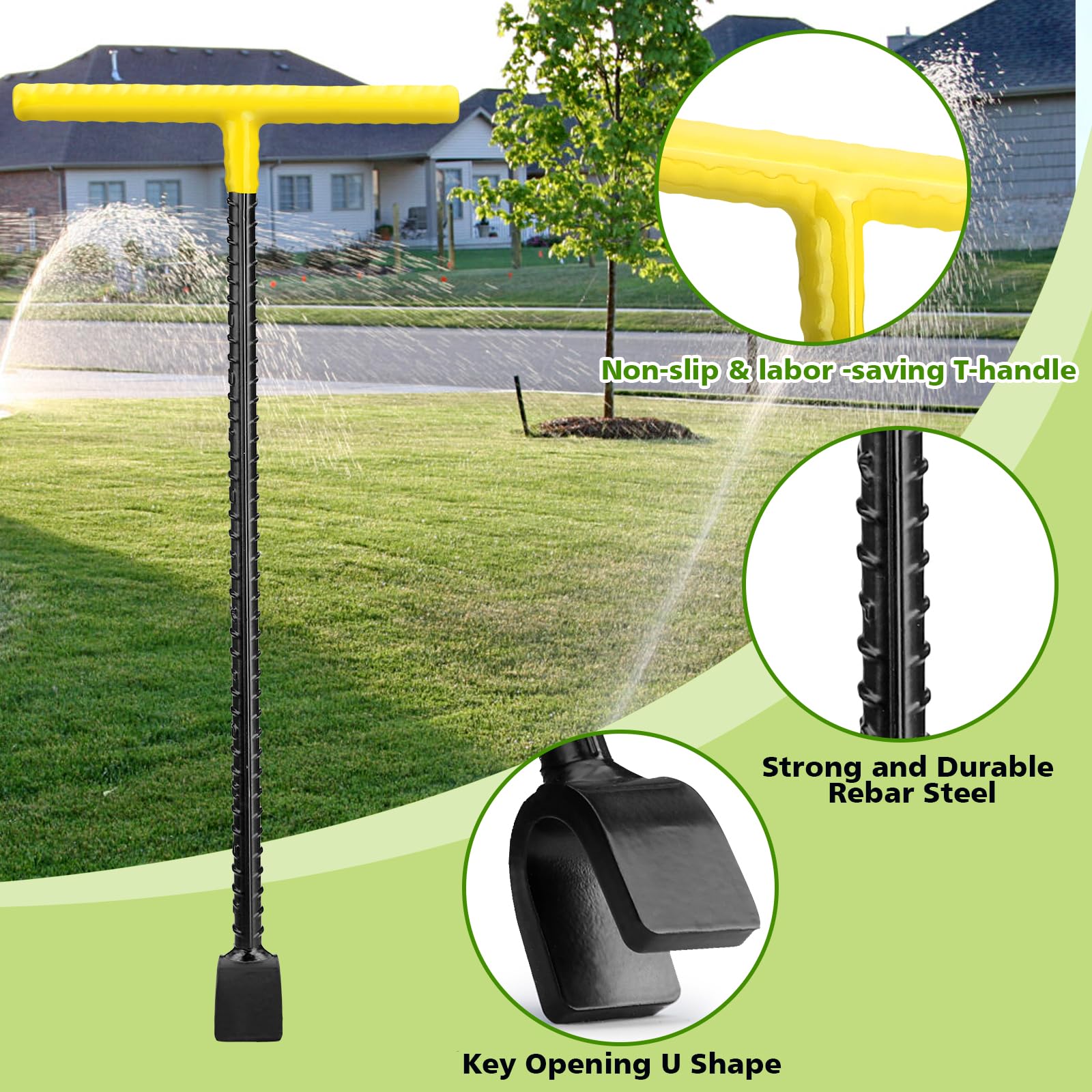 TFMUZERT T-handle water shut-off tool with non-slip grip for stability.