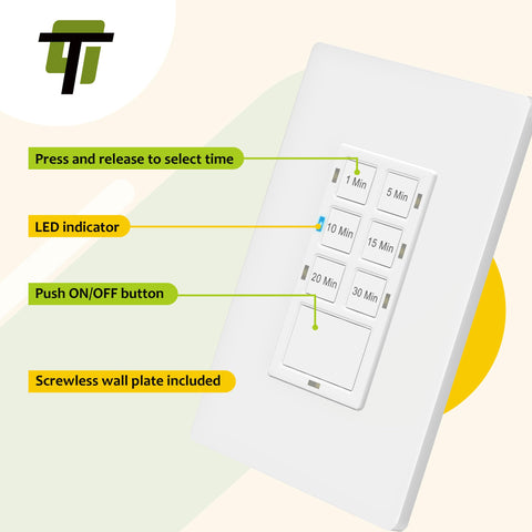 TG 30-Min Countdown Switch label and maximum load specs