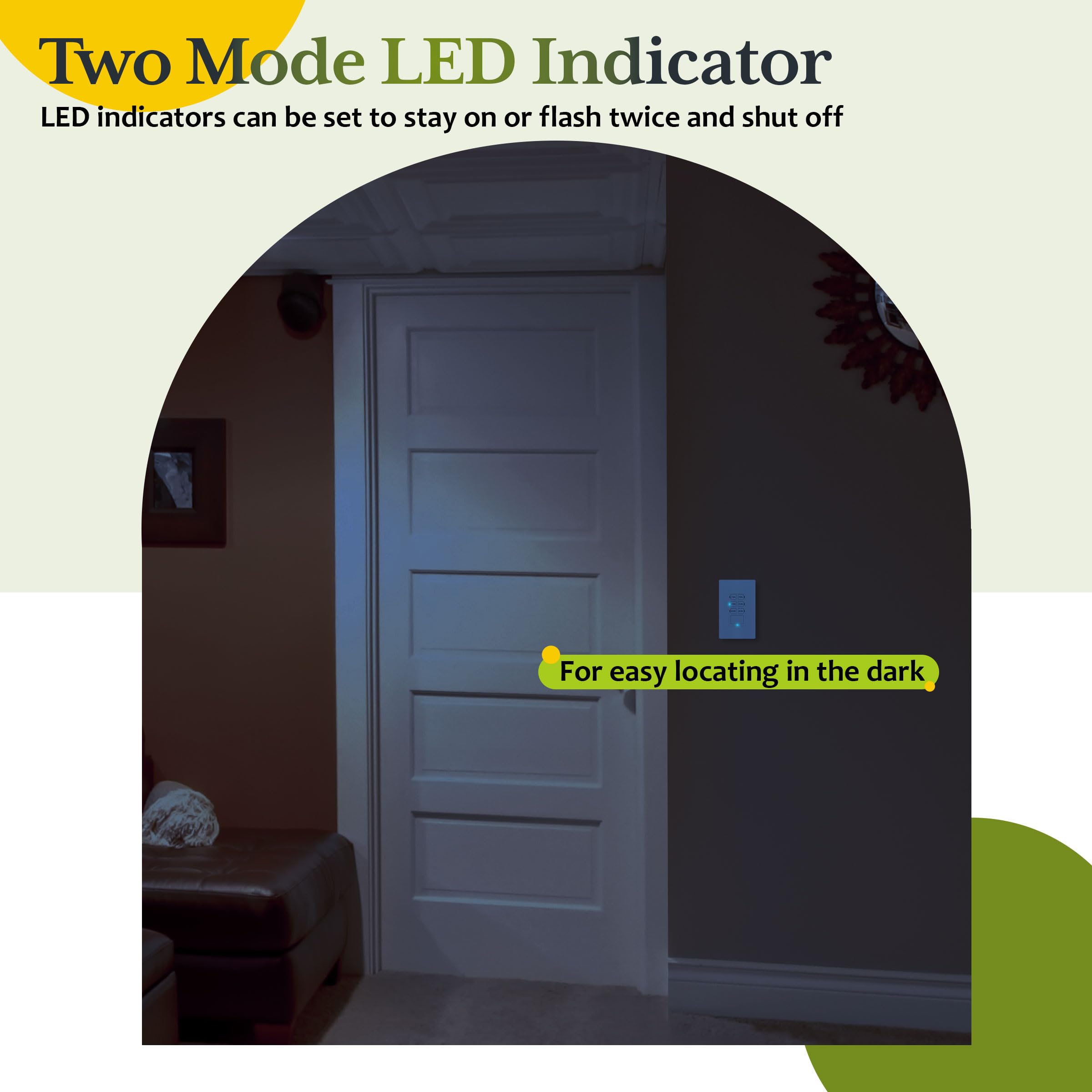 TG 30-Min Countdown Switch LED night light indicator illuminated in dark