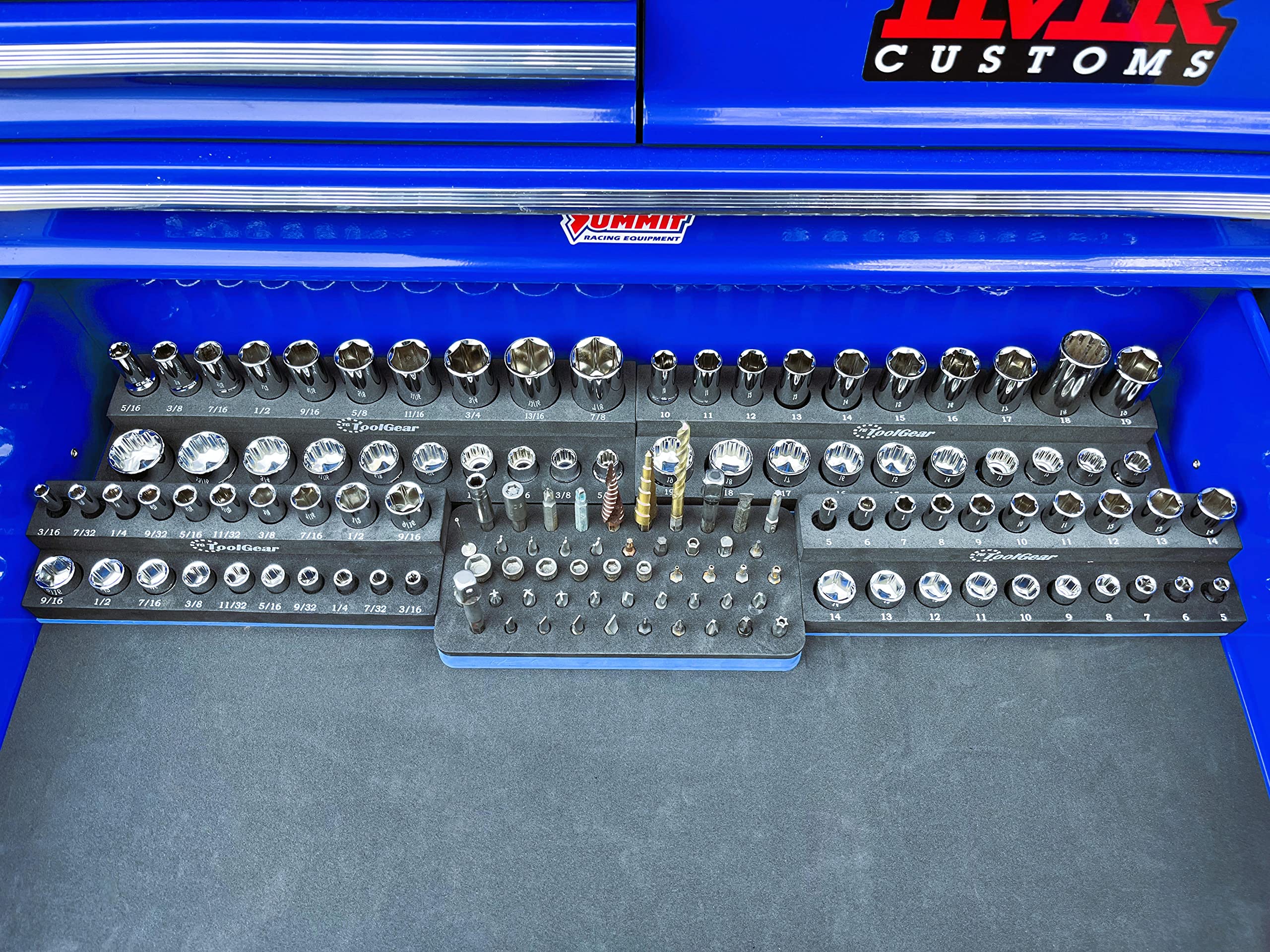 TG ToolGear SAE and Metric labels aid quick size selection.