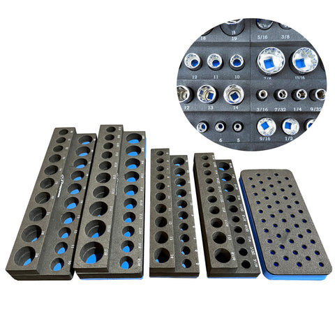 TG ToolGear socket organizer with easy-read labels for quick size identification.