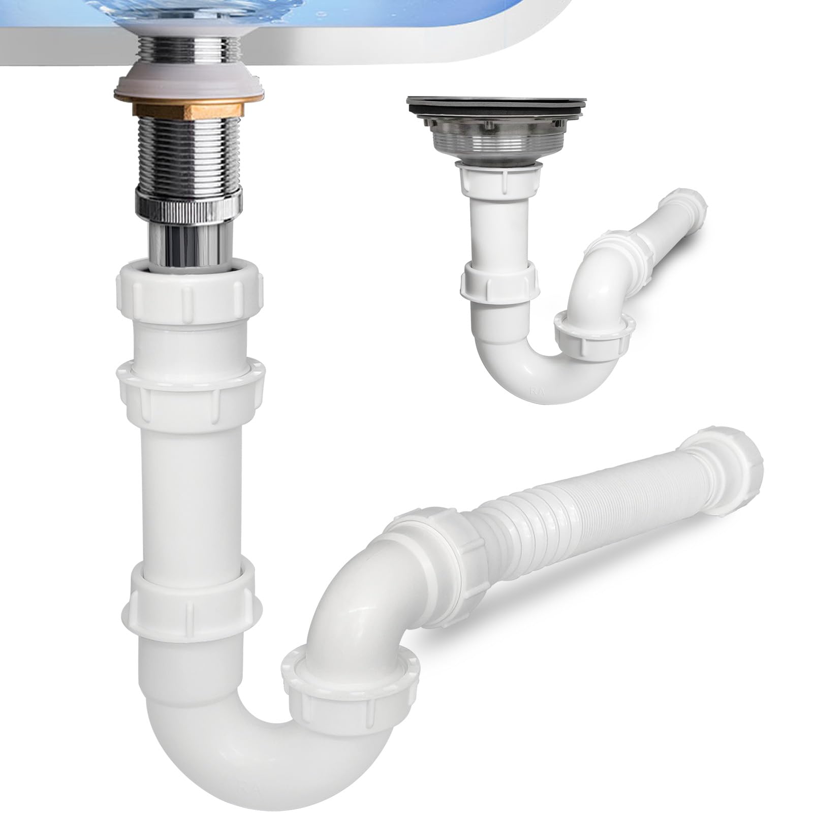 TGEOND P-Trap J-bend close-up highlighting durable plastic and seals