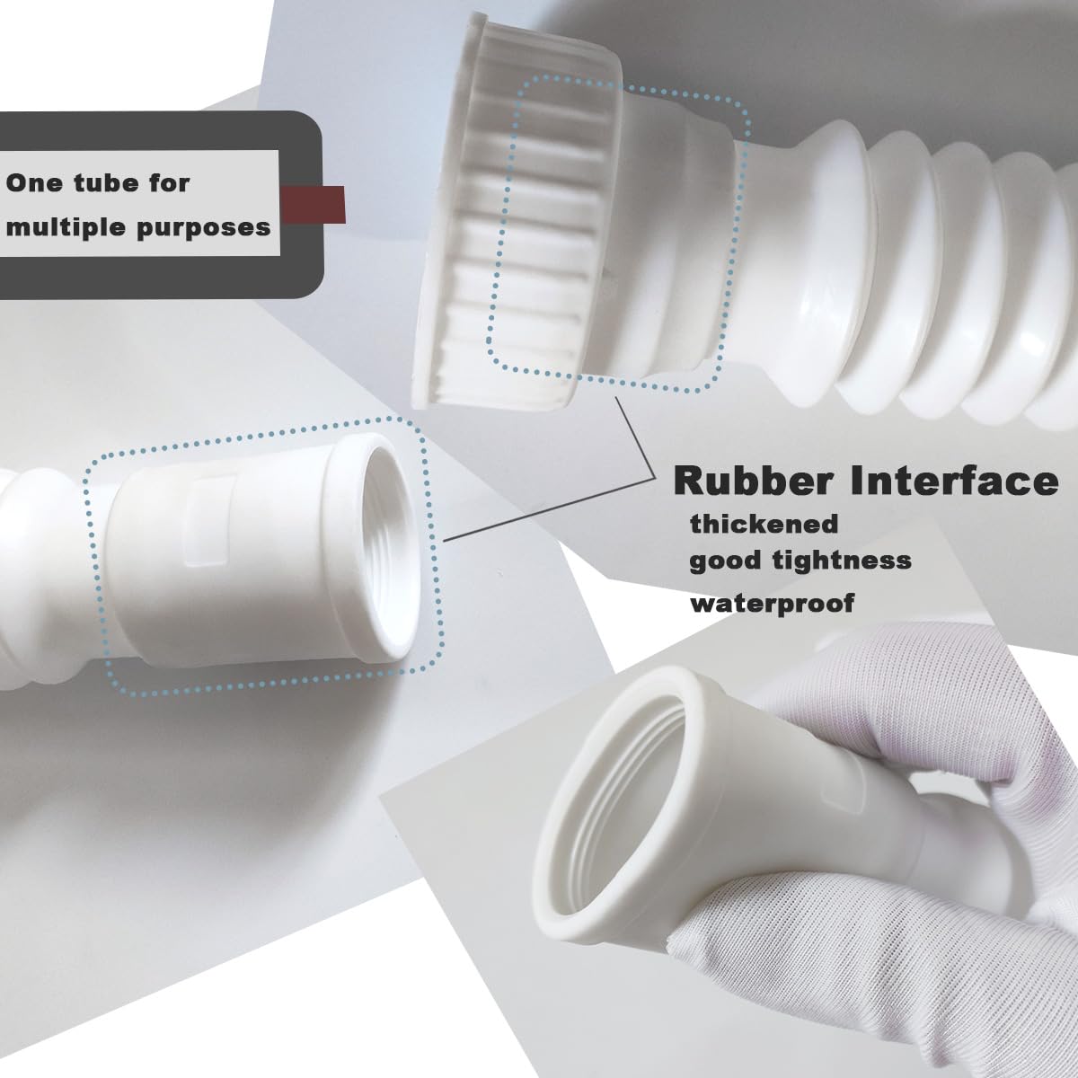TGEOND rubber tips seal for leak-free connection in compact bathroom setup.