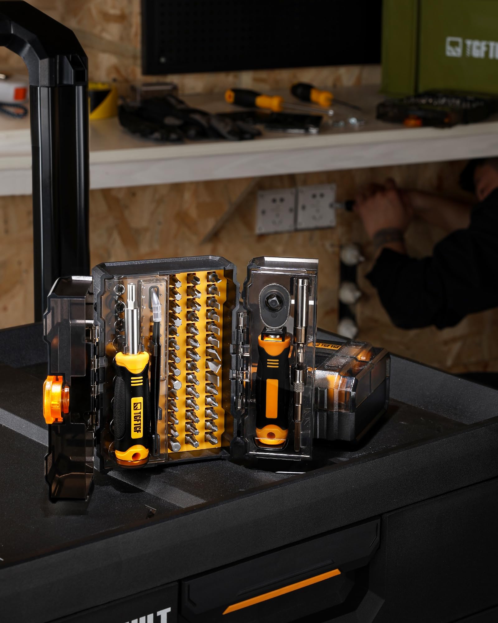 TGFTGF portable repair tool kit in use during on-site fixes.