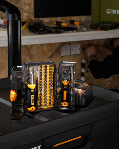 TGFTGF portable repair tool kit in use during on-site fixes.
