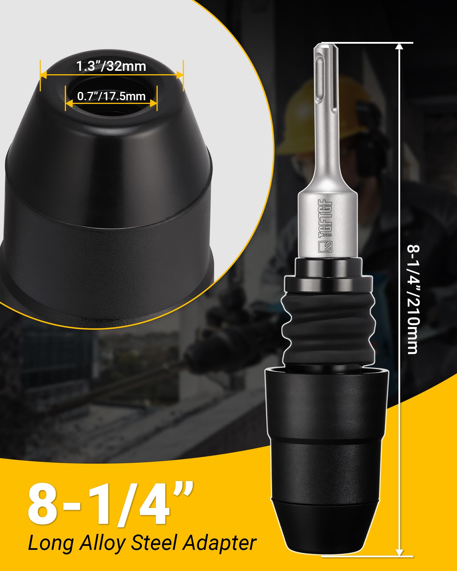 TGFTGF SDS-Max installation close-up shows quick push-twist locking