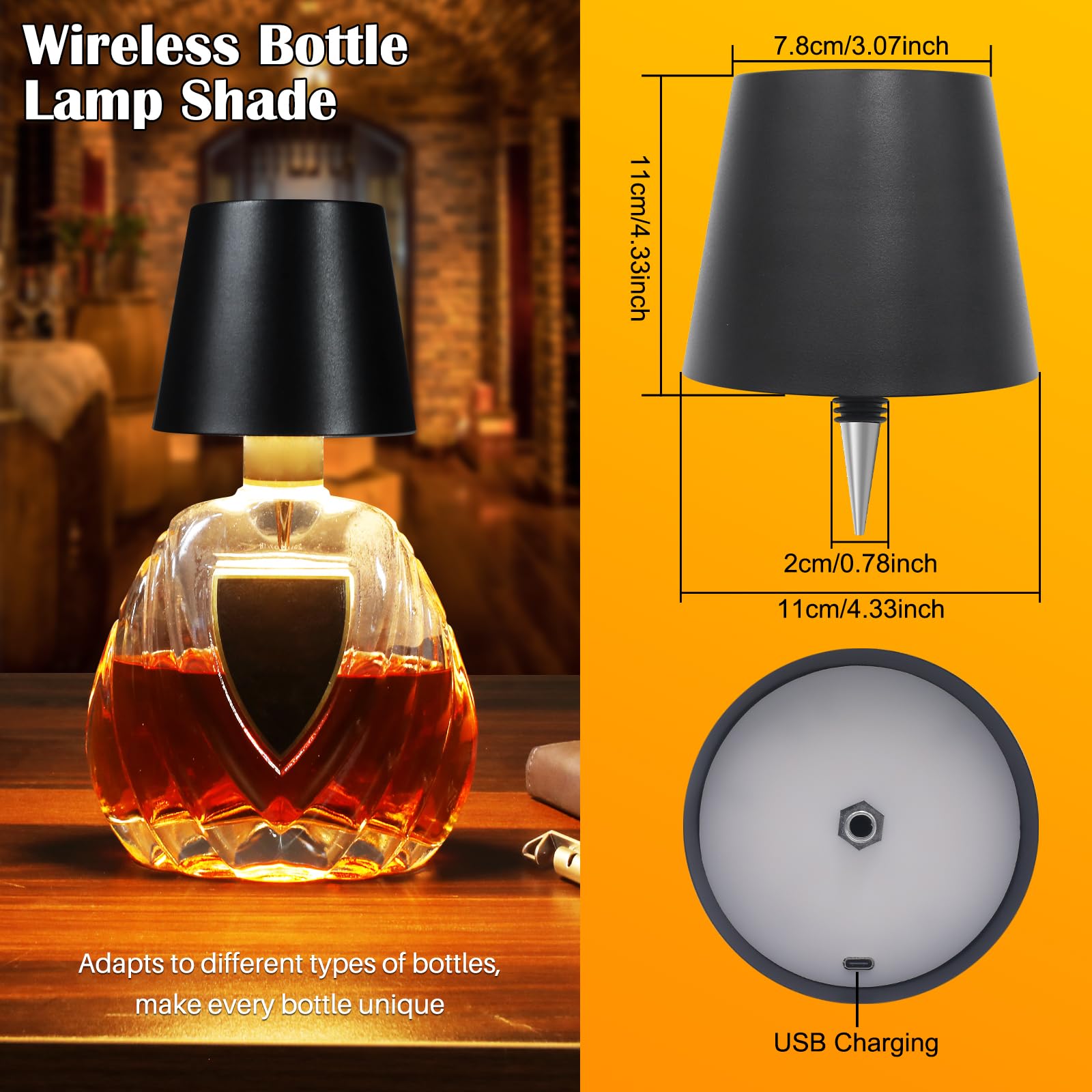 TGXCF cordless desk lamp fits wine or beer bottles as a decorative base