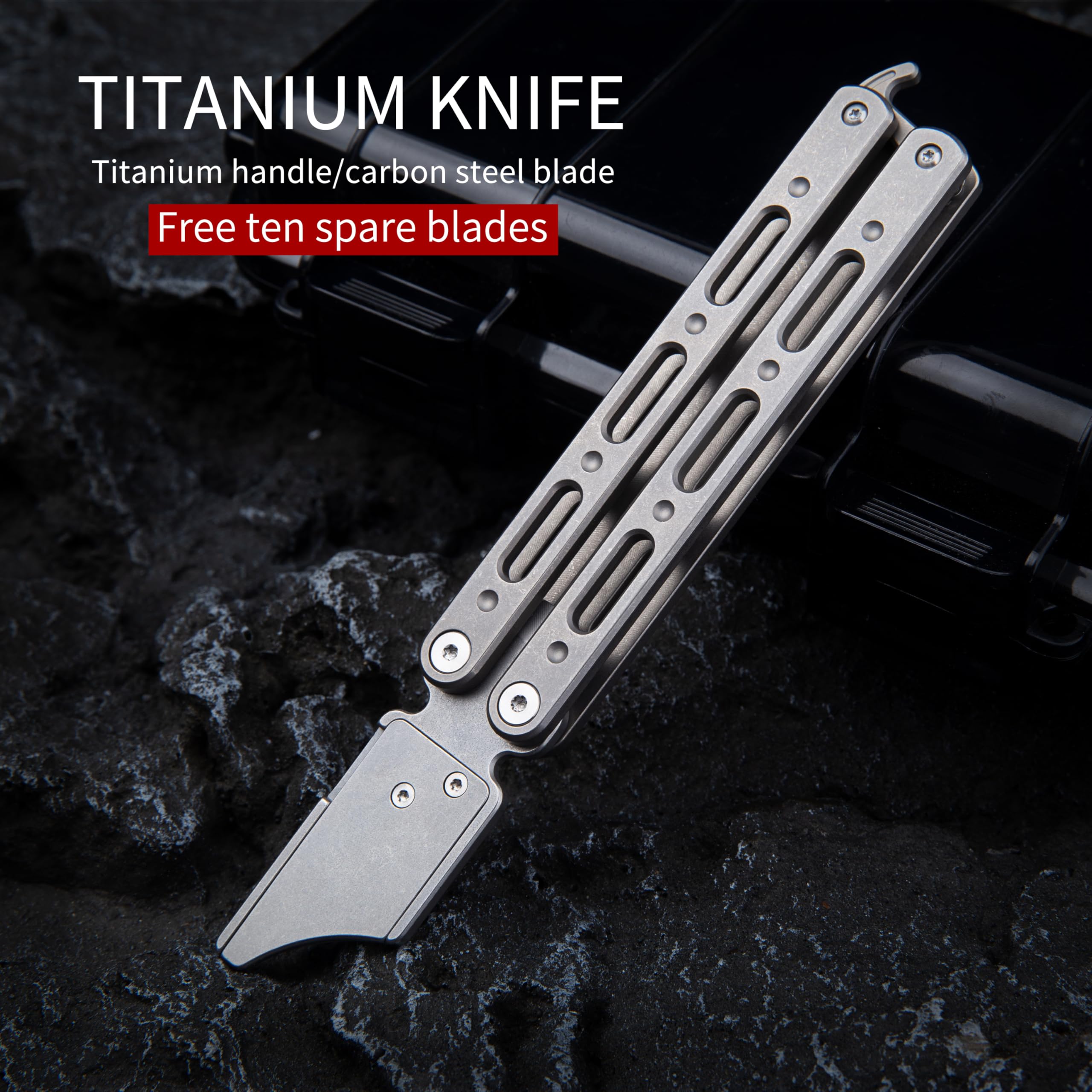 TGZUO edc box cutter in titanium for versatile daily cutting