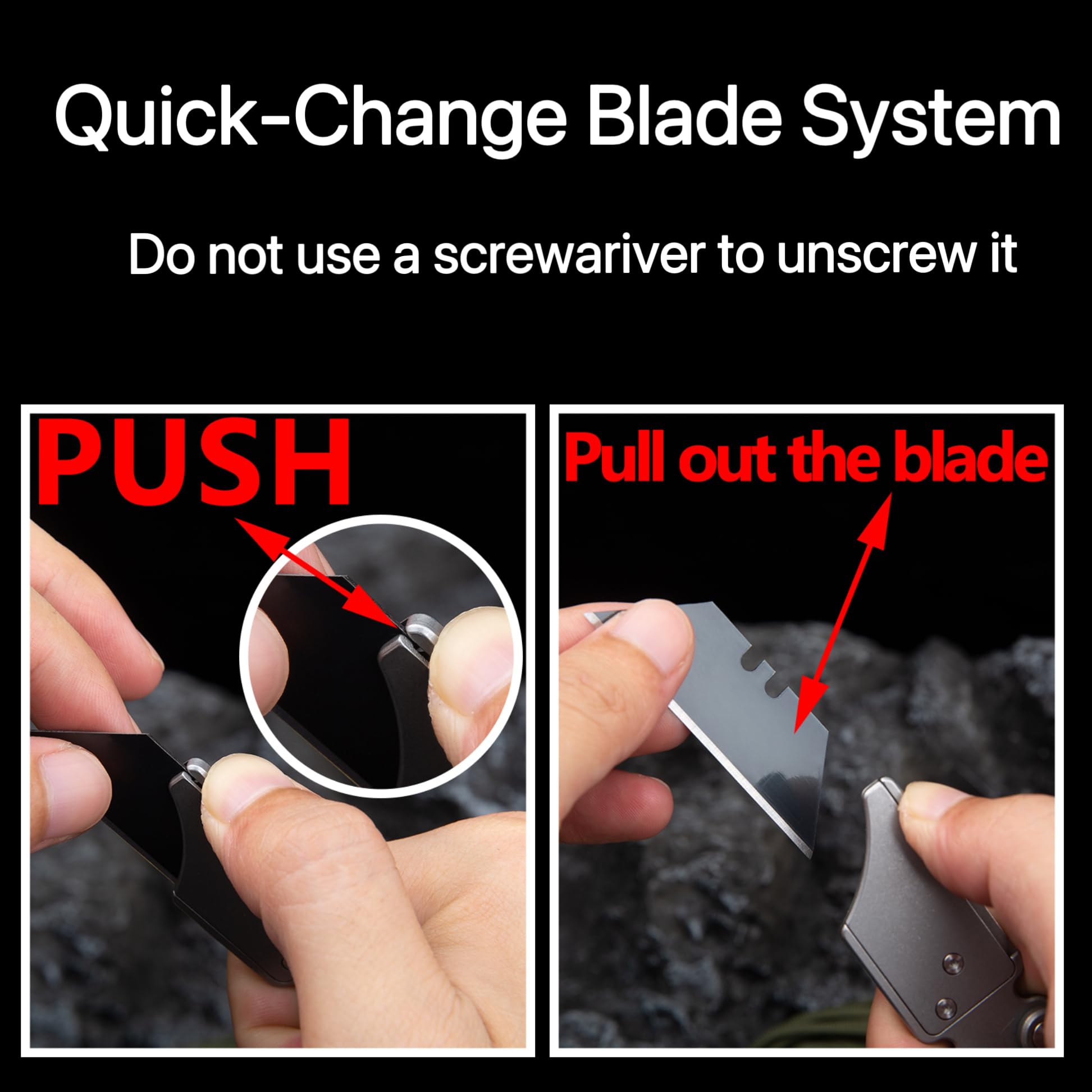 TGZUO folding knife with blade-change design for fast swaps