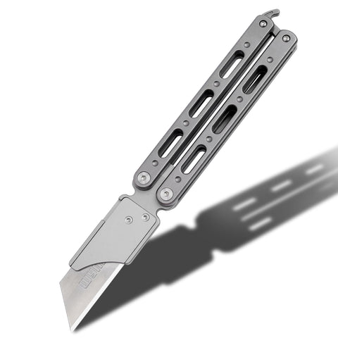 TGZUO titanium utility knife with clip for quick access