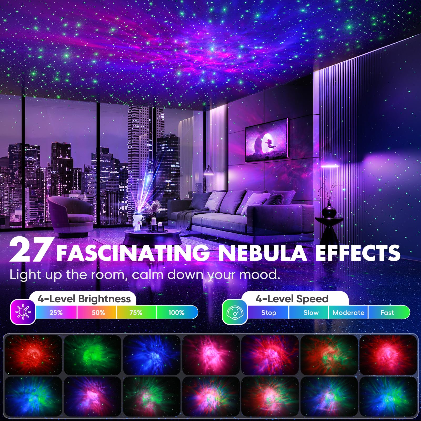 ThanBao remote control enables easy navigation through 27 effects from anywhere in the room.