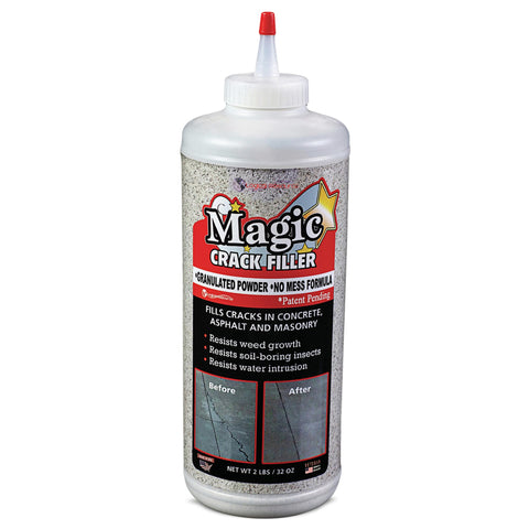 Tharos Magic Crack Filler bag pour; easy crack filling for concrete surfaces.