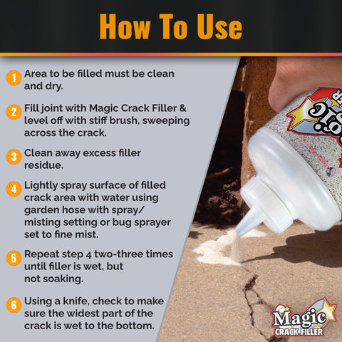 Tharos Magic Crack Filler dries to a durable rubber-like finish on repaired cracks.