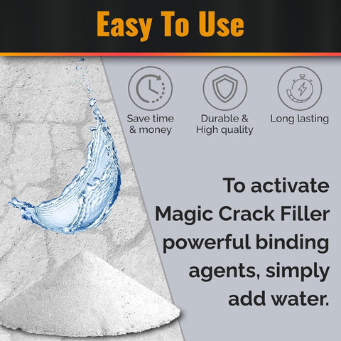 Tharos Magic Crack Filler for indoor outdoor use; versatile crack repair.