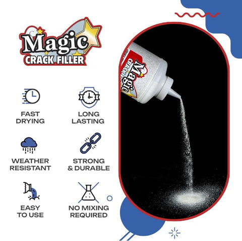 Tharos Magic Crack Filler finished repair line on patio surface.