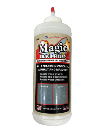 Tharos Magic Crack Filler dry powder ready to seal hairline cracks in concrete.