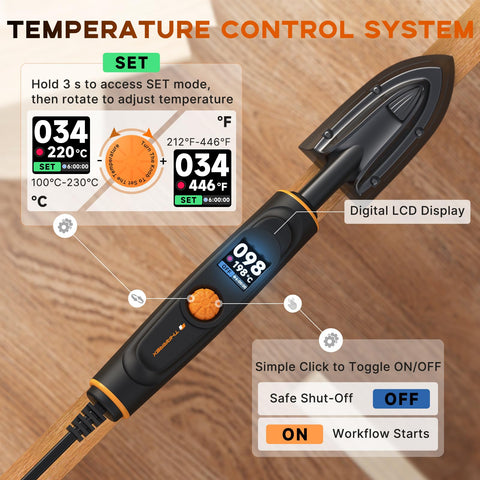 THARREX Edge Banding Iron with 8.2 ft cord enables easy reach