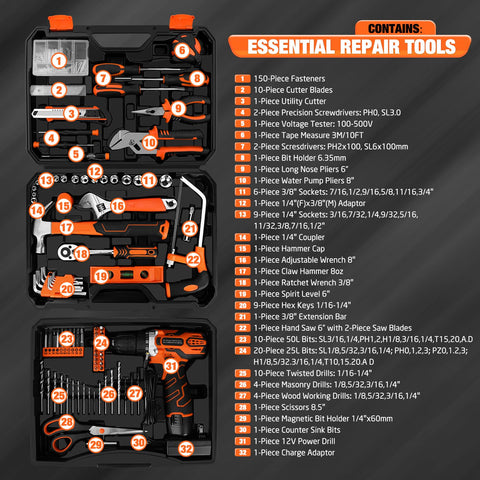Thatool toolbox with removable drawer keeps tools organized during home repairs.