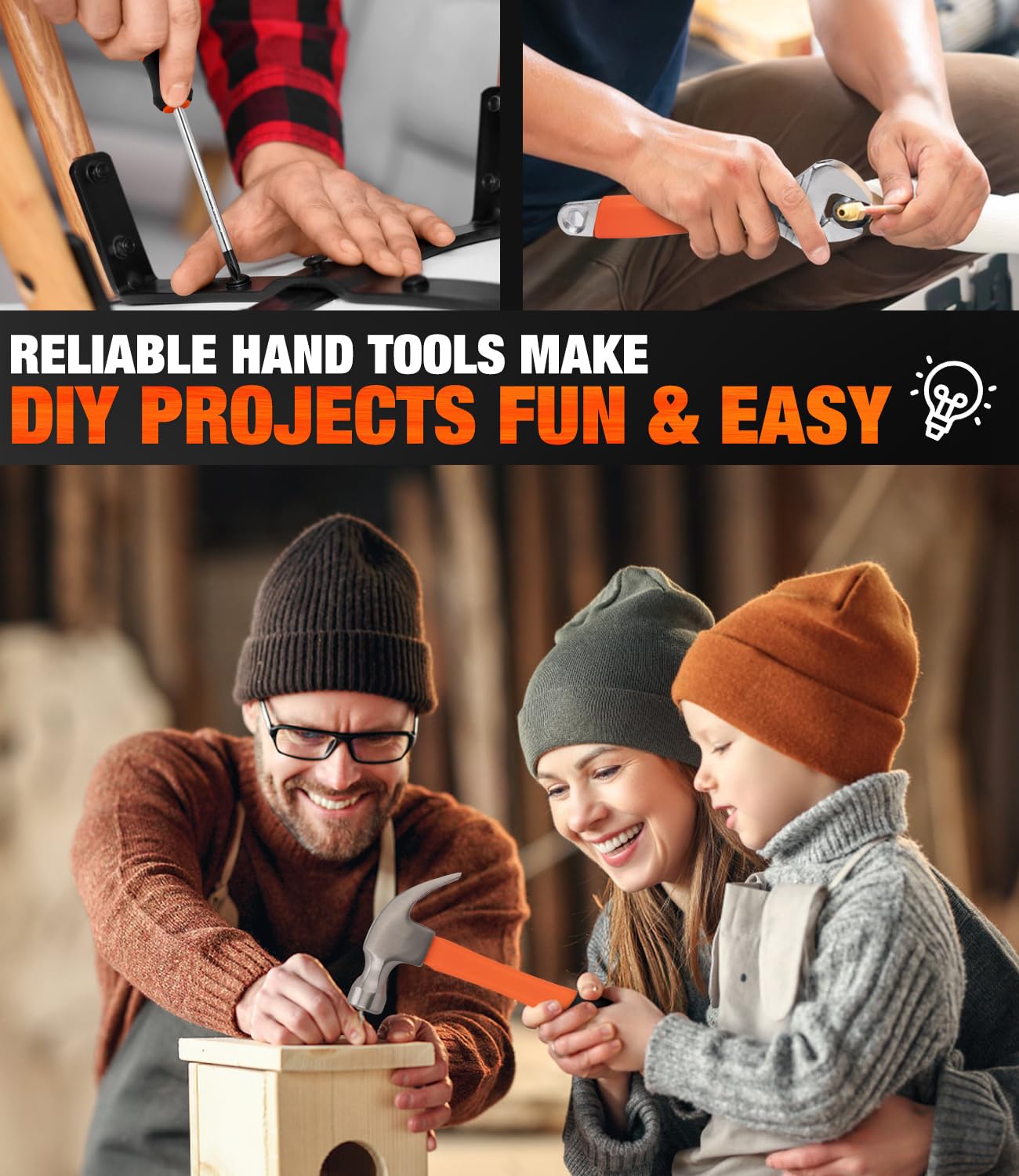 Thatool screwdrivers and pliers for precise, comfortable grip.