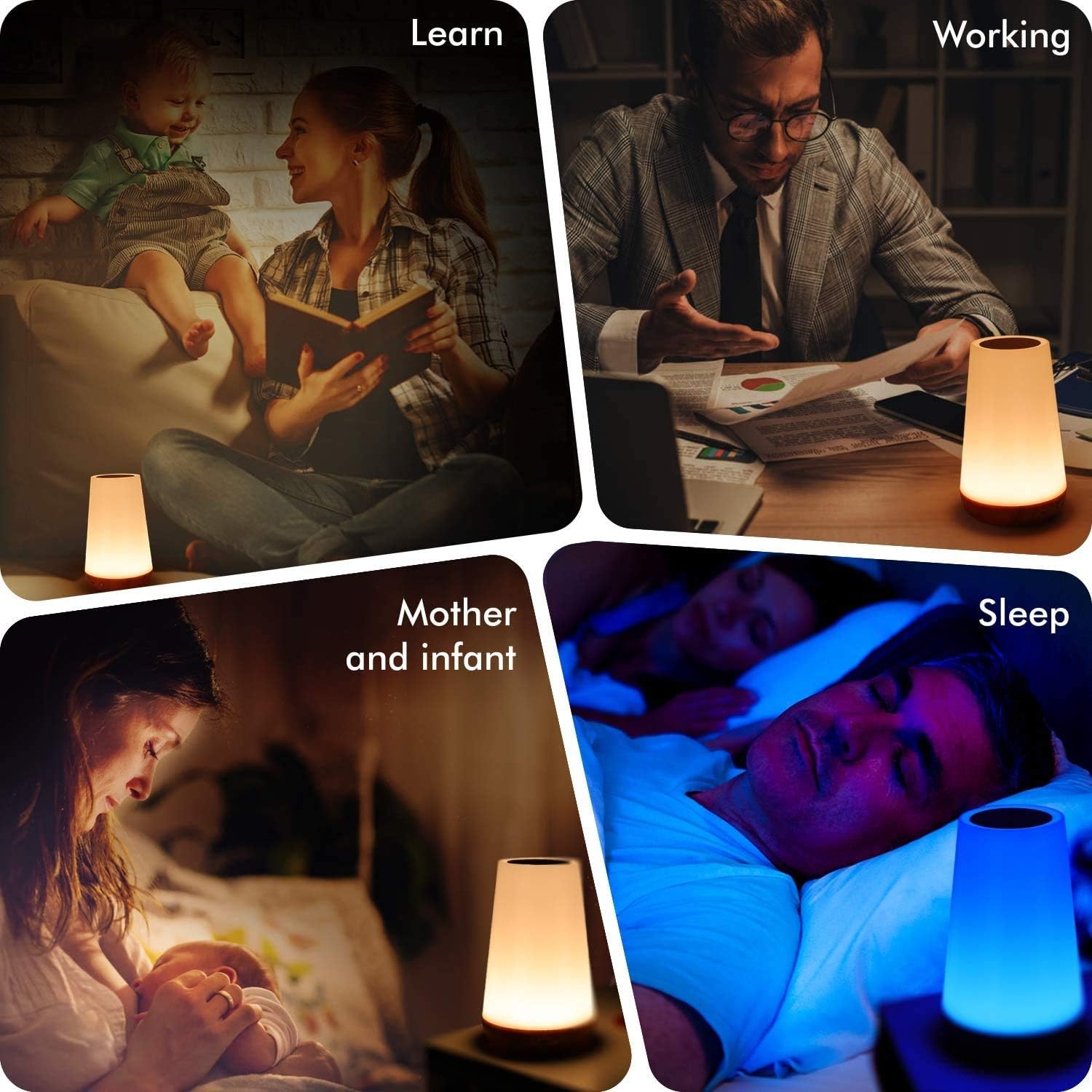 THAUSDAS compact bedside lamp fits neatly on a nightstand