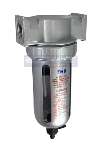 THB water trap with semi‑automatic drain shown for easy moisture discharge and maintenance.