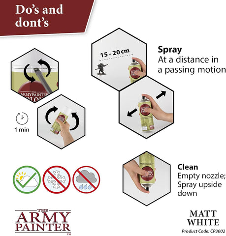 The Army Painter primer can nozzle is easy to clean to maintain spray performance.