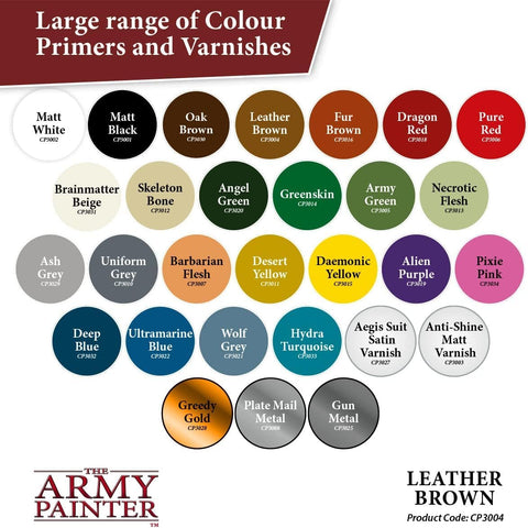 The Army Painter Leather Brown dries to a matte finish suitable for shading.