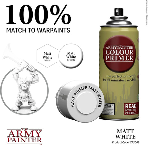 The Army Painter Color Primer spray nozzle enables precise application on detailed figures.