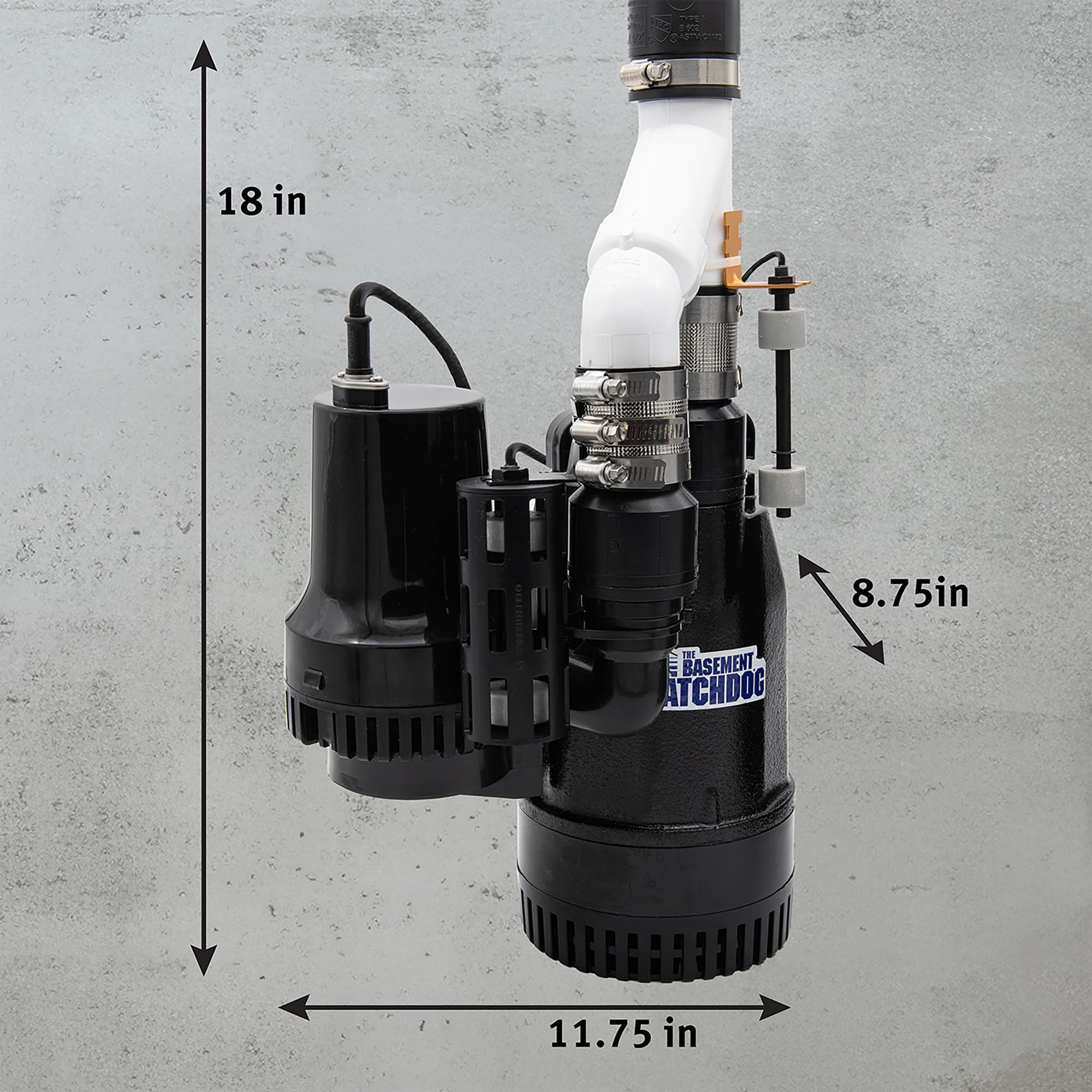 The Basement Watchdog Connect battery backup module ready for continuous sump operation.