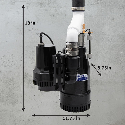 The Basement Watchdog Connect battery backup module ready for continuous sump operation.