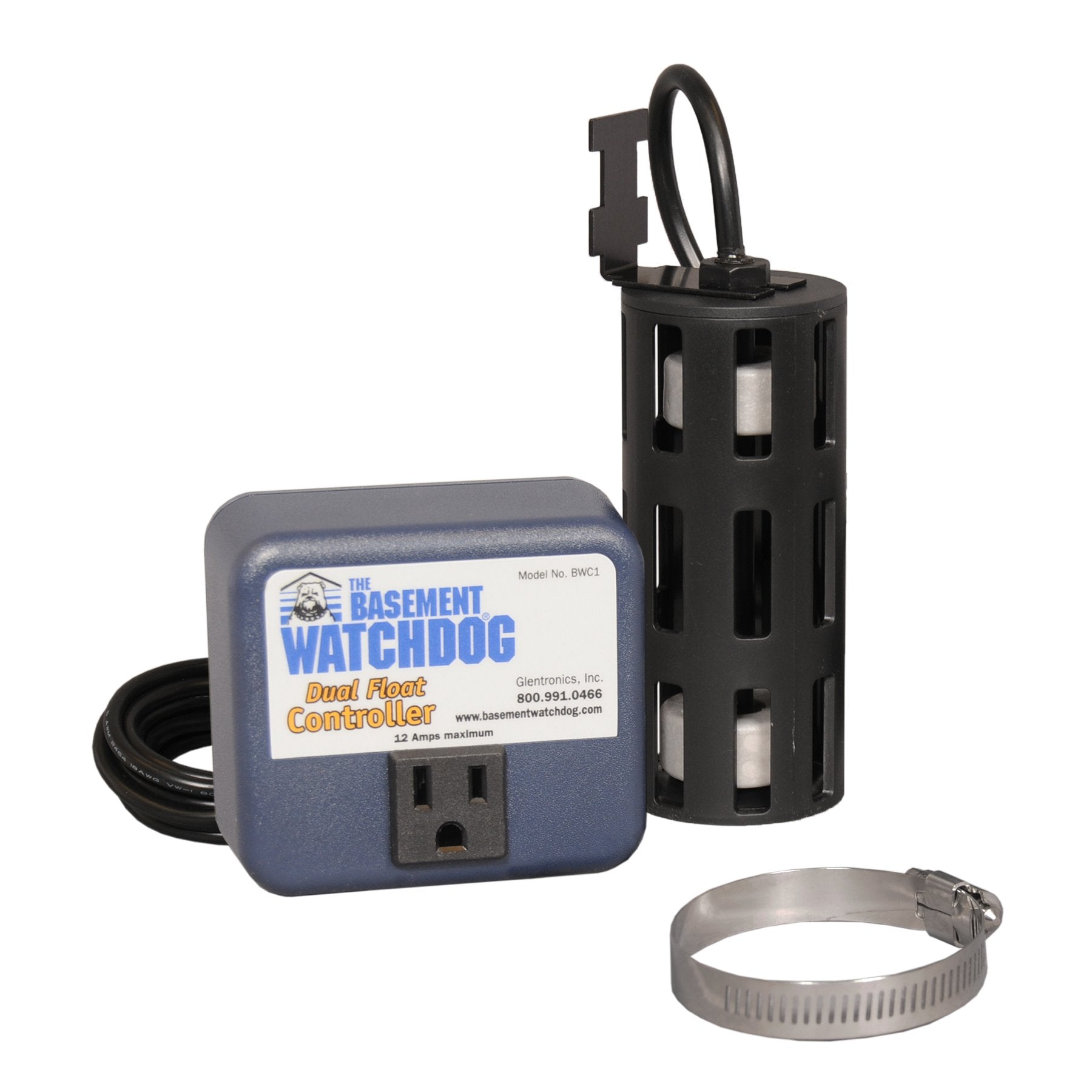 The Basement Watchdog BWC1 vented bottom design minimizes debris buildup under the float