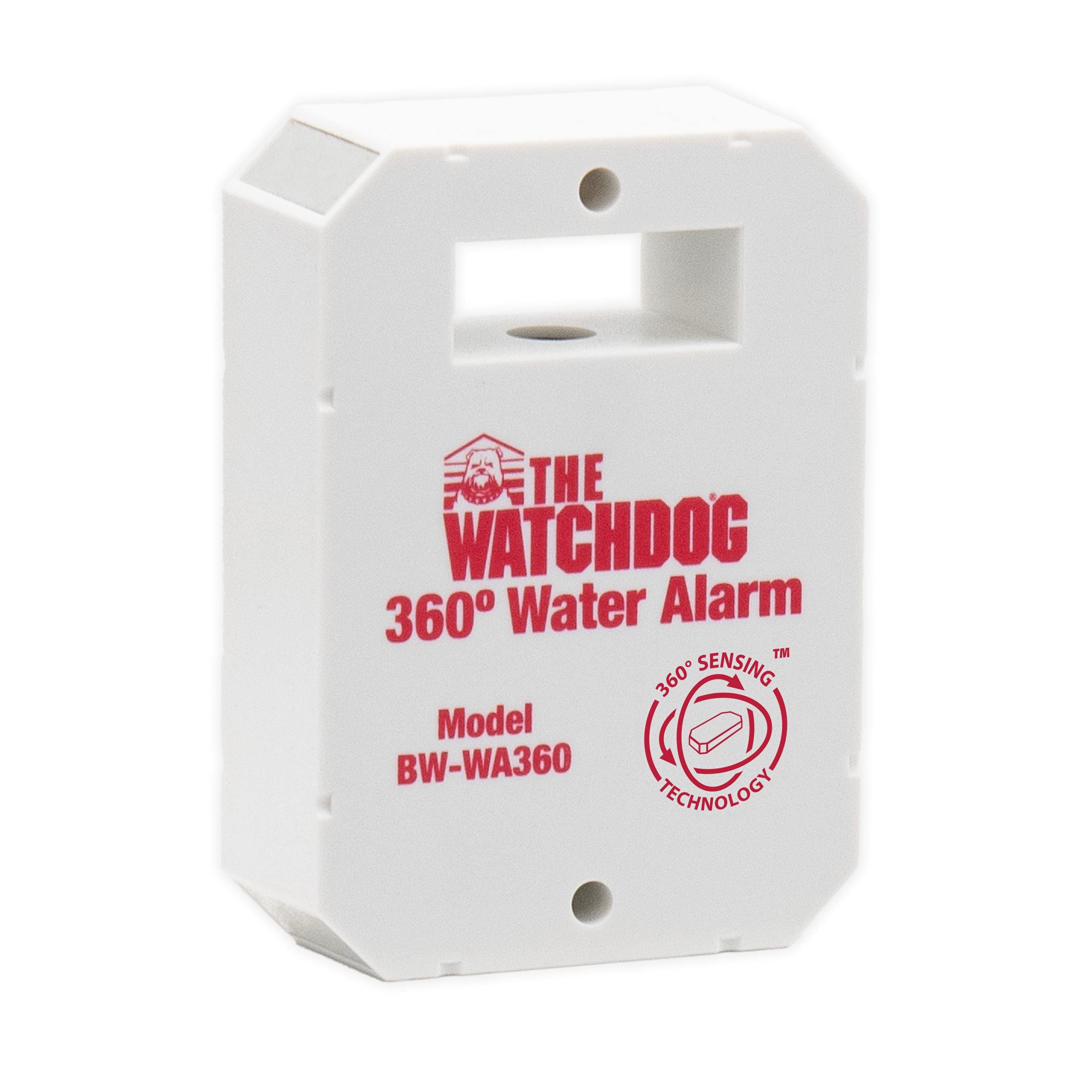 The Basement Watchdog Compact 110 dB water alarm front view with 360-degree sensing for early detection