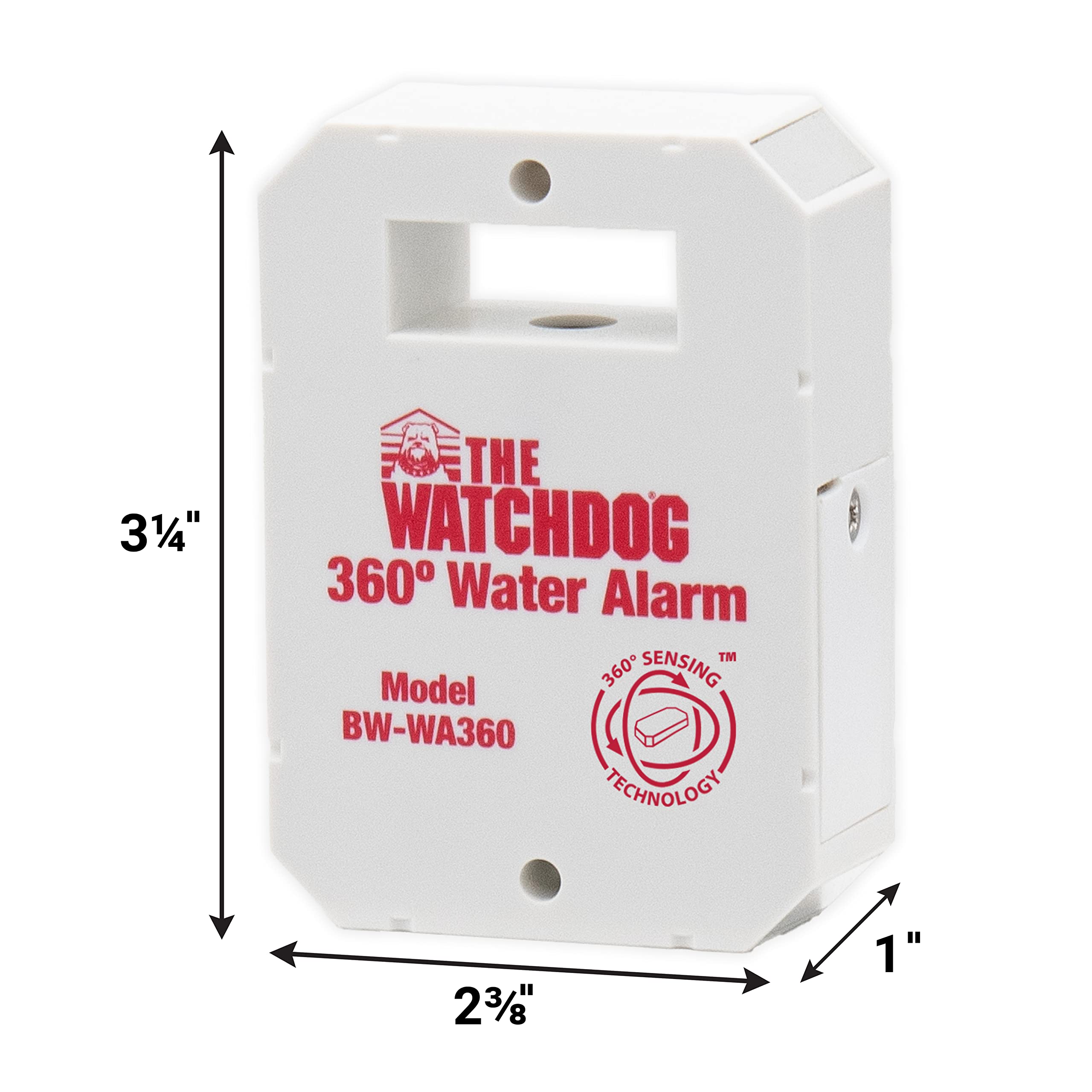 The Basement Watchdog Compact 110 dB water alarm top view showing compact profile