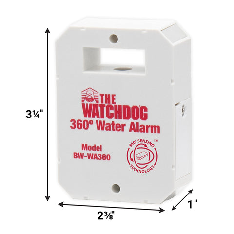 The Basement Watchdog Compact 110 dB water alarm top view showing compact profile