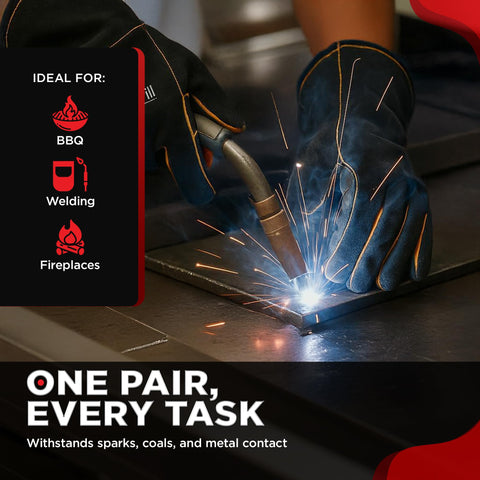 The Bincho Grill gloves with Kevlar stitching and grip support safer tool control.