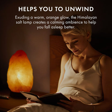 The Body Source salt lamp serves as a subtle night light for bedrooms.